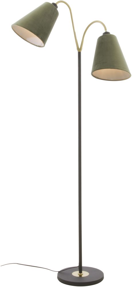 Ljusdal 2-arm golvlampa - Svart/matt mässing Ljusdal 2-arm golvlampa - Svart/matt mässing